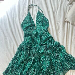 Green halter sundress